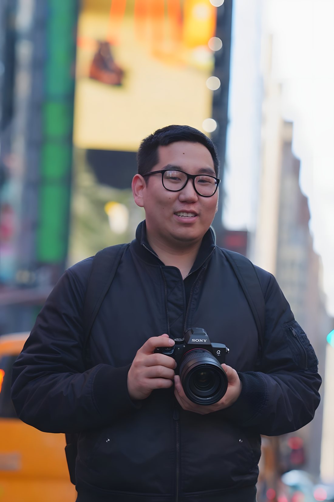 Maksim Arsholoev holding his Sony full-frame camera, real estate photographer in South Florida